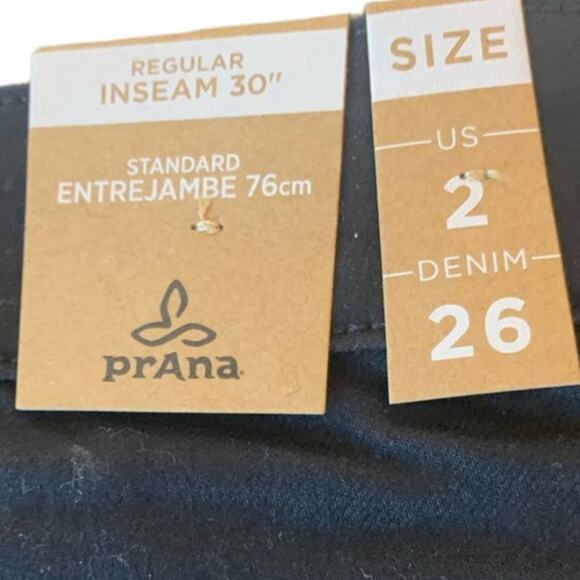 NEW Prana Skinny Jeans 2/26 Regular Black Oday  Mid Rise Preppy  Womens - Picture 2 of 6